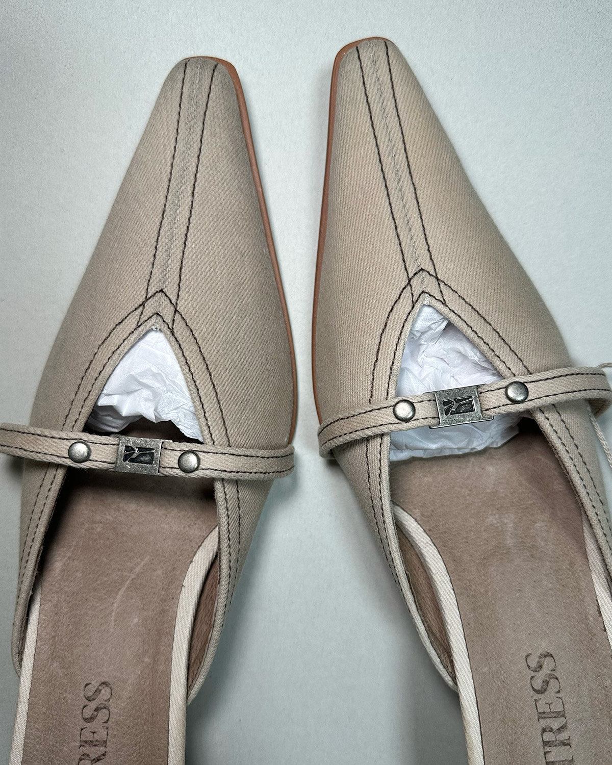WAXED MULES 01 BEIGE | Refurb | Size 245
