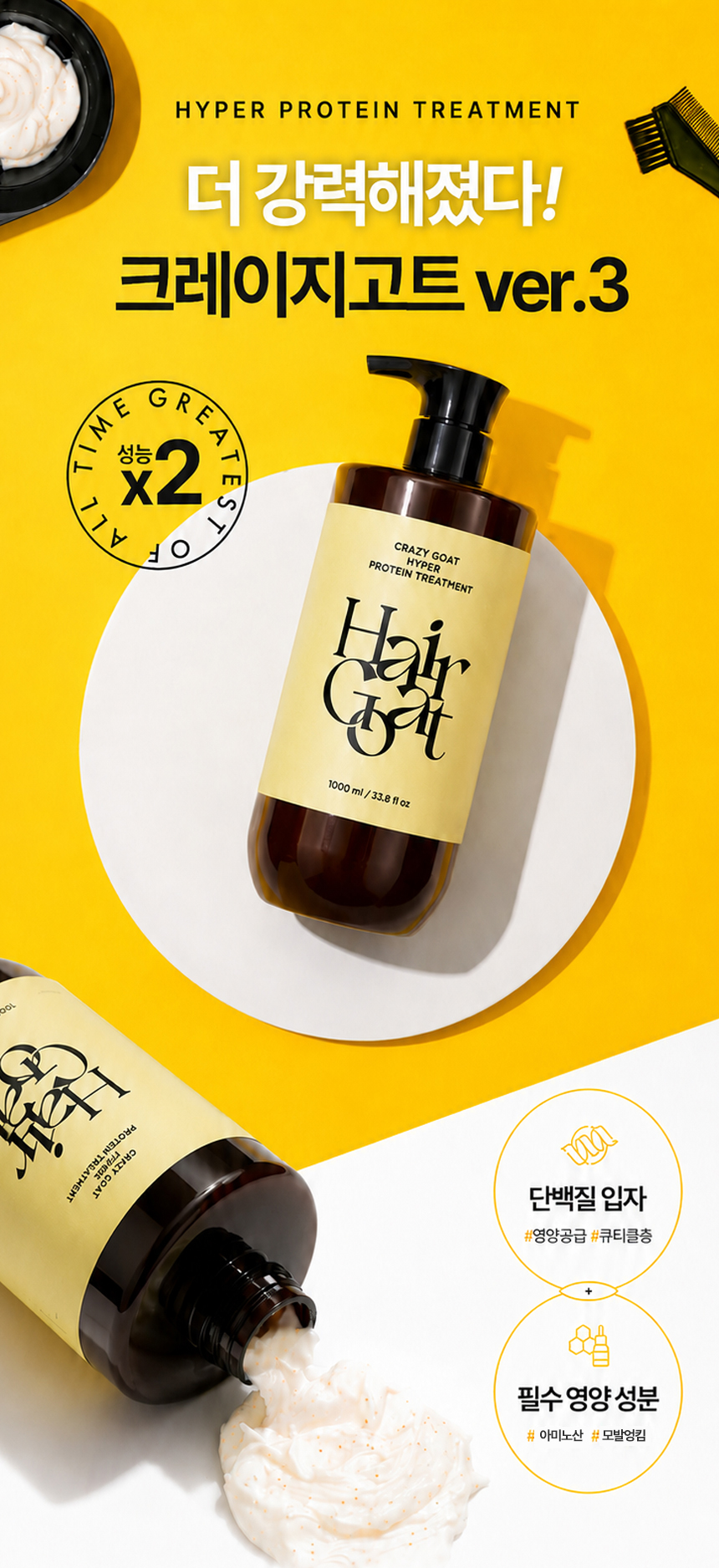 [크레이지고트] 단백질 고지속성 트리트먼트 1000ml
