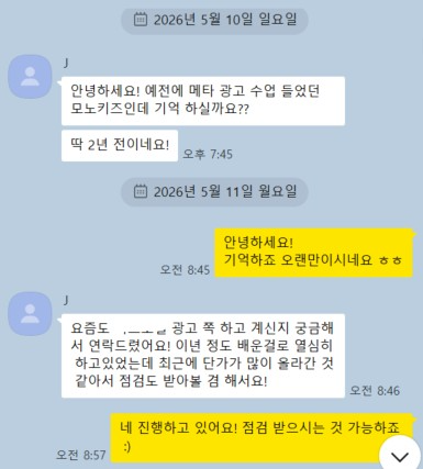 메타 광고 컨설팅 상담 내역