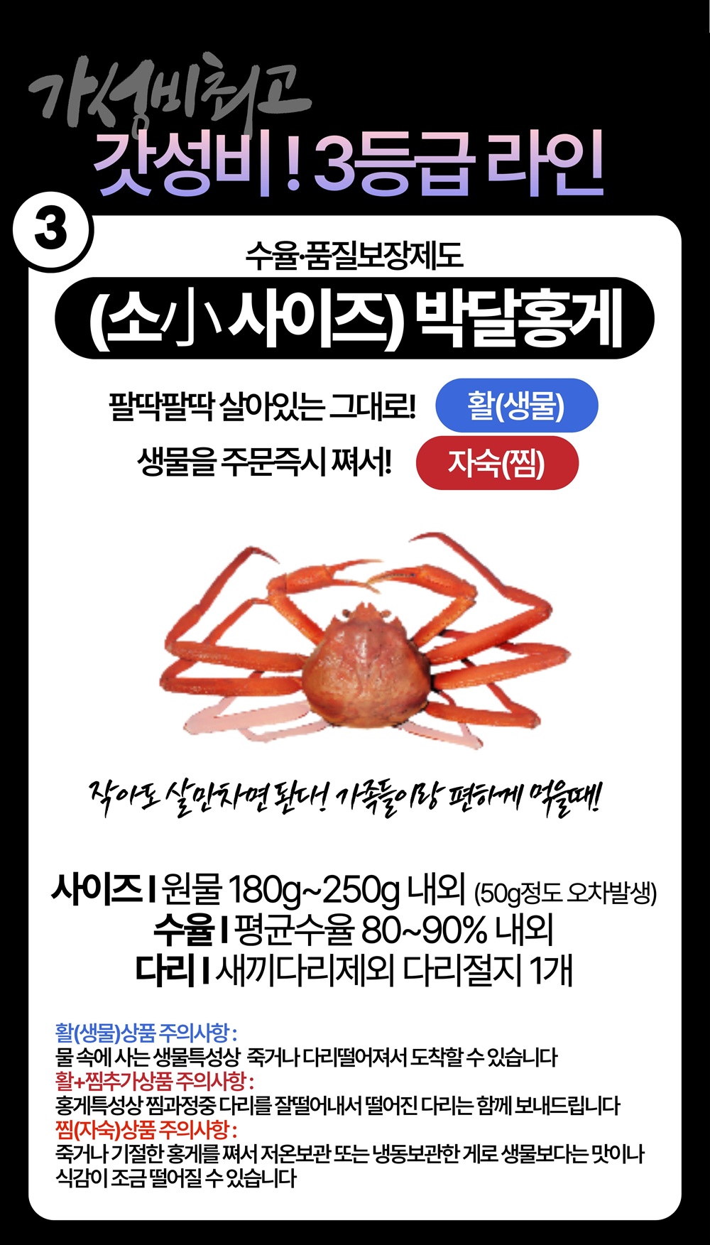 선주직송 독도 박달홍게 1kg (활/자숙 선택)