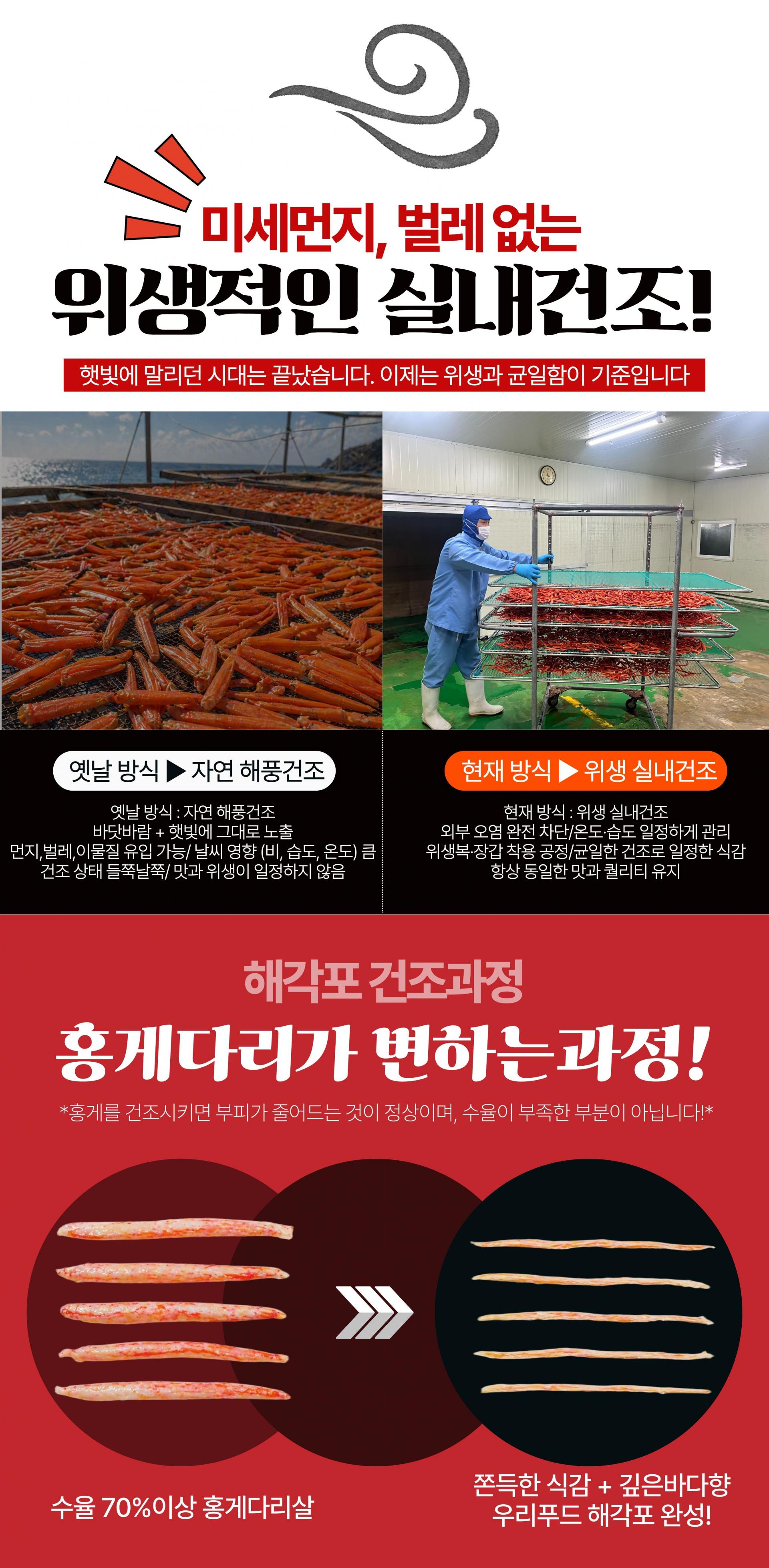 위생적인 환경에서 만드는 해각포