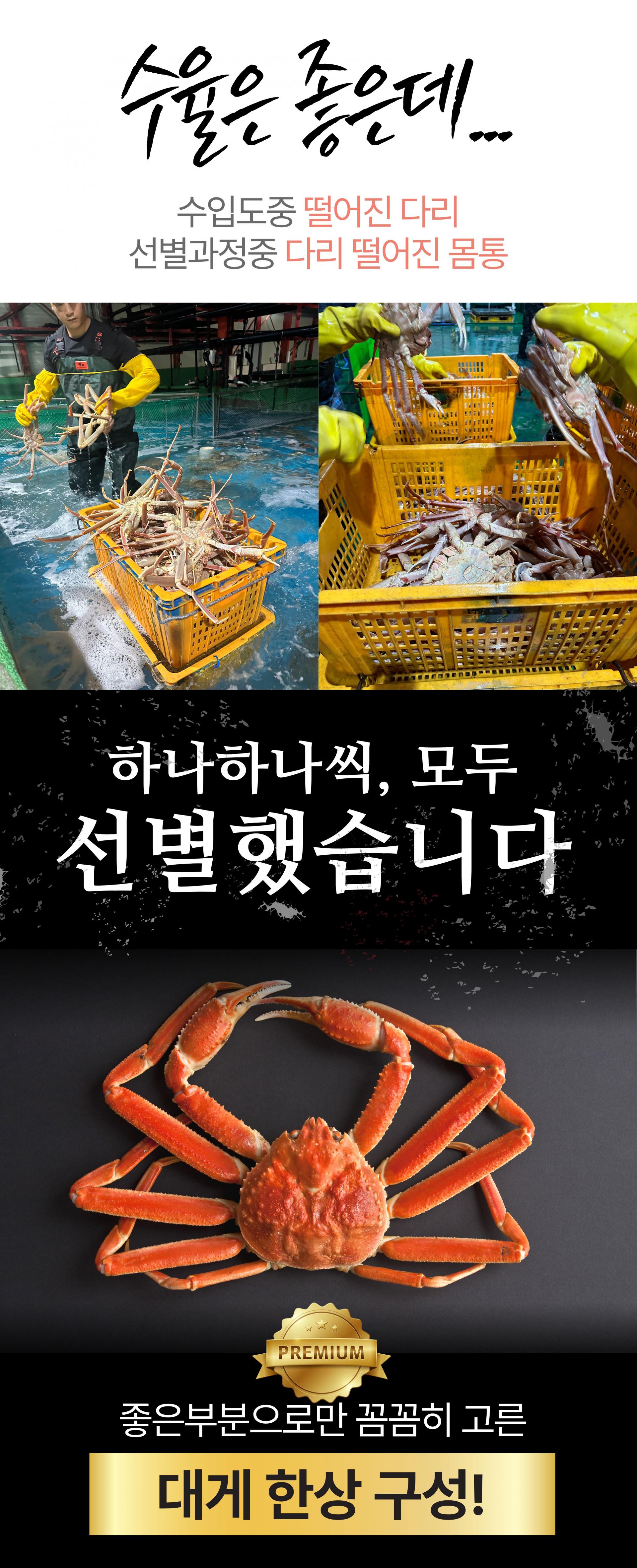 러시아대게 손질도시락 1인분/2.5인분