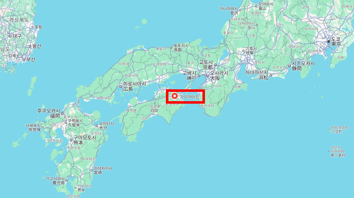 일본 내 가미야마의 위치