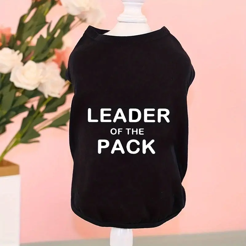 1pc 귀여운 Leader Of The Pack 반려동물 통기성 조절 가능한 조끼 개와 고양이를 위한 여름 파티 의류 세부 정보 1