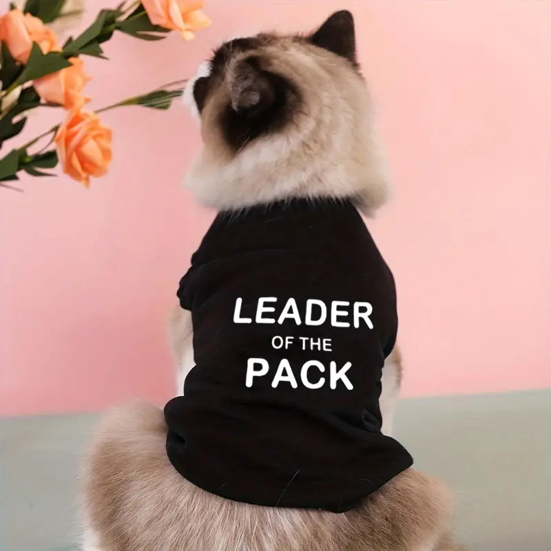1pc 귀여운 Leader Of The Pack 반려동물 통기성 조절 가능한 조끼 개와 고양이를 위한 여름 파티 의류 세부 정보 5