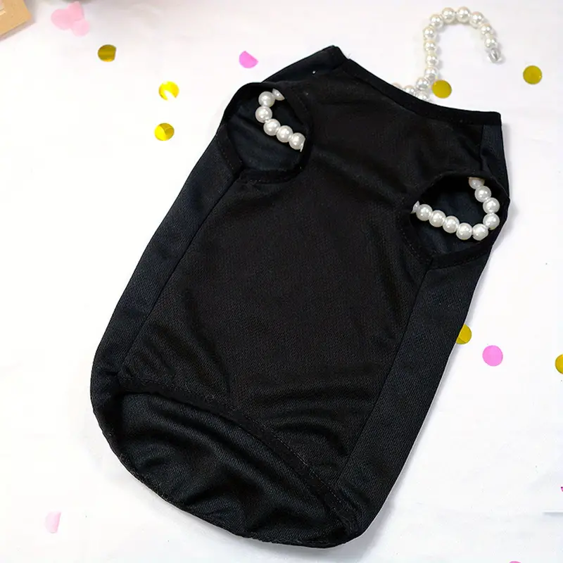 1pc 귀여운 Leader Of The Pack 반려동물 통기성 조절 가능한 조끼 개와 고양이를 위한 여름 파티 의류 세부 정보 3