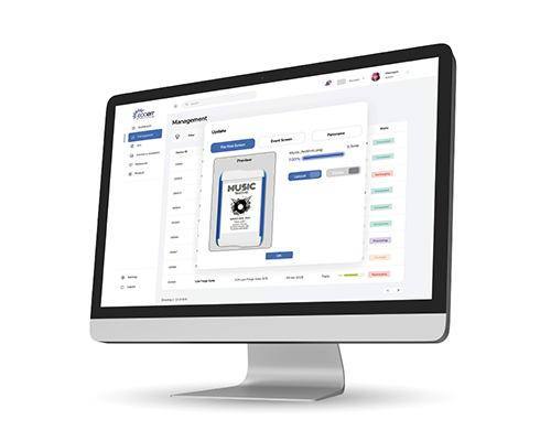ECOBIT CMS 관리 화면, 콘텐츠와 장비 통합 관리 및 원격 모니터링 기능
