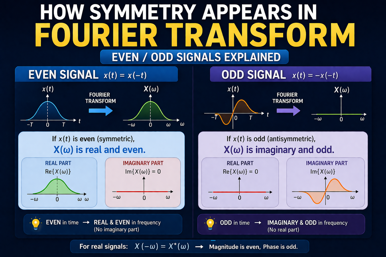 How Symmetry Appears in Fourier Transform (Even/Odd Signals Explained)