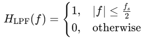 FRf of reconstruction filter