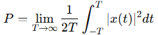 average power in continuous time