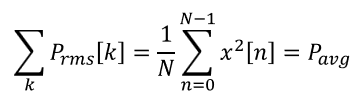Average power of power spectrum