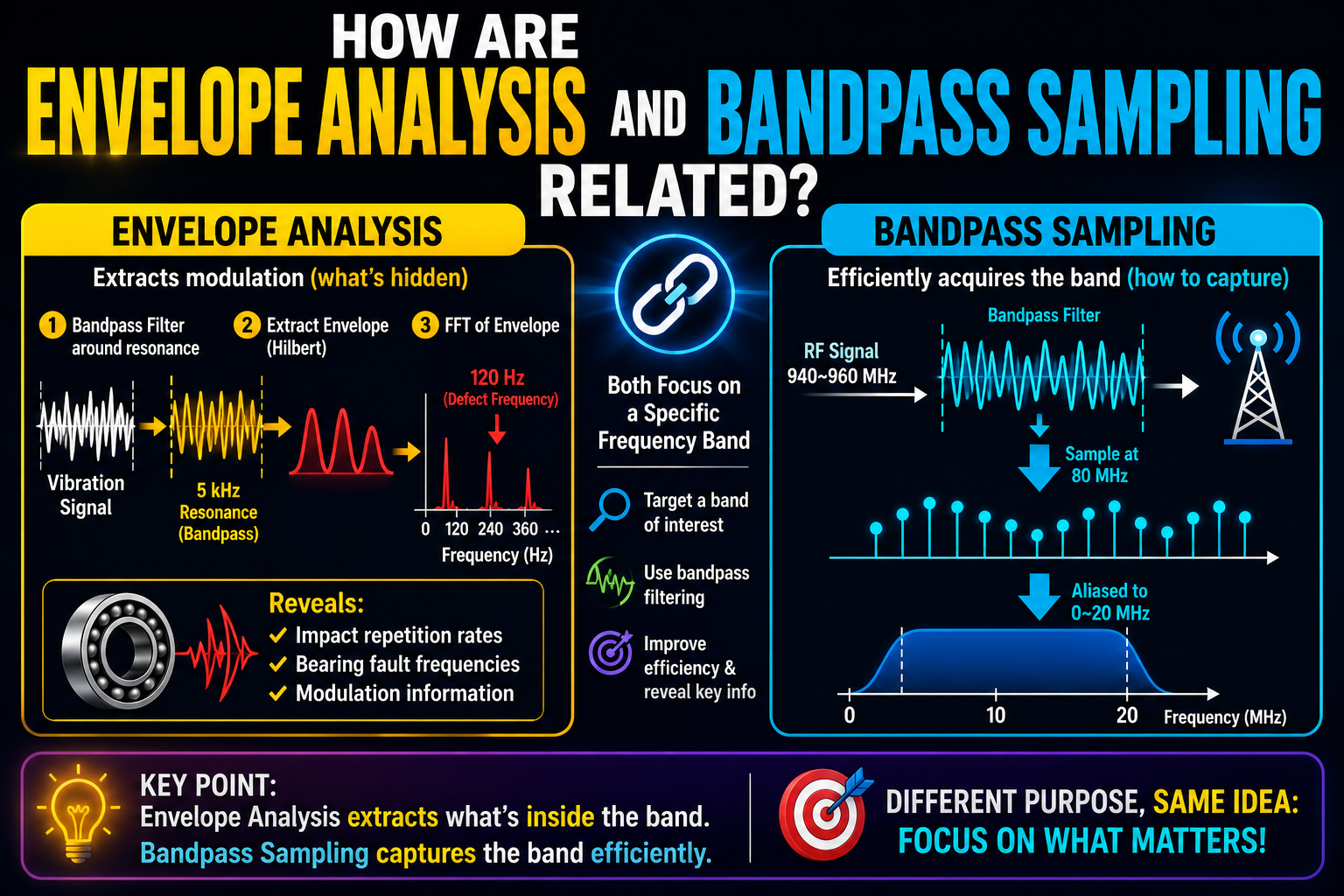How Are Envelope Analysis and Bandpass Sampling Related?