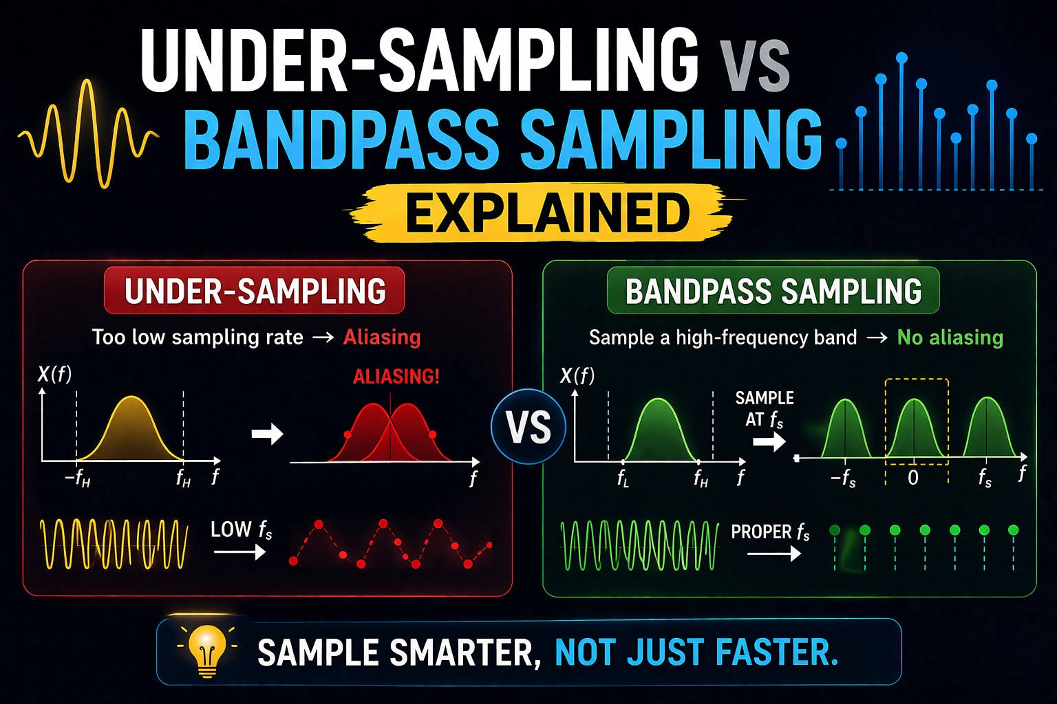 Under-sampling vs Bandpass Sampling Explained