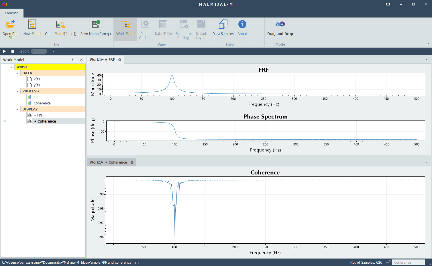FRF, Pahse Spectrum, Coherence