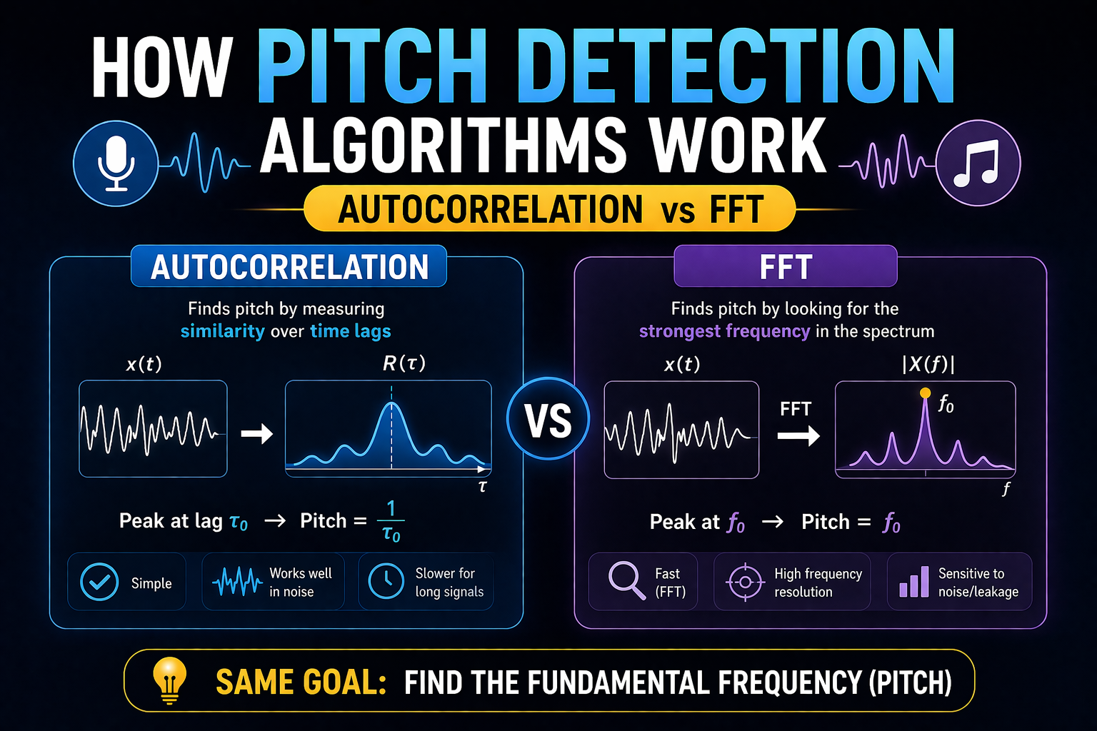 How Pitch Detection Algorithms Work (Autocorrelation vs FFT) : MALMIJAL ...