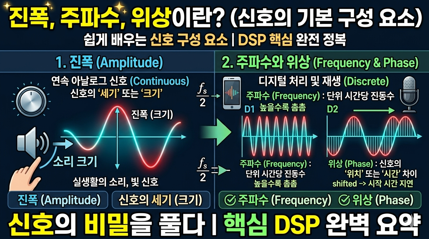 진폭, 주파수, 위상이란 무엇인가? (신호의 기본 요소) : MALMIJAL-M 신호처리 기술 블로그
