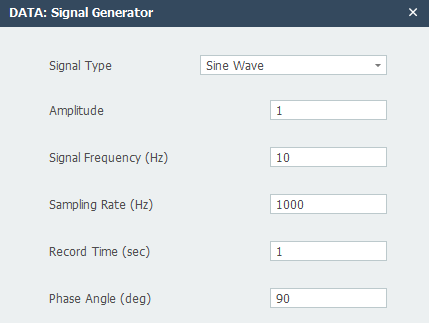 Set phase parameter 90°