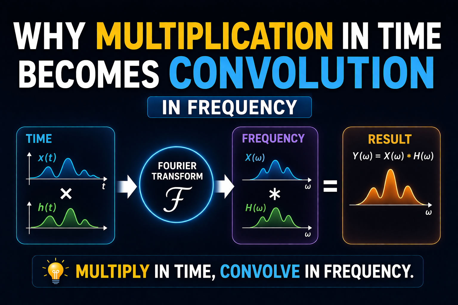 Why Multiplication in Time Becomes Convolution in Frequency