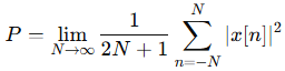 average power signal in discrete time