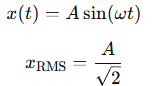 RMS of sine wave