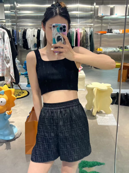 펜디 블루 더블 F 비치 쇼츠