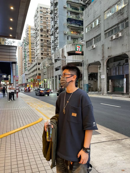 펜디 다크 블루 코튼 포켓 티셔츠