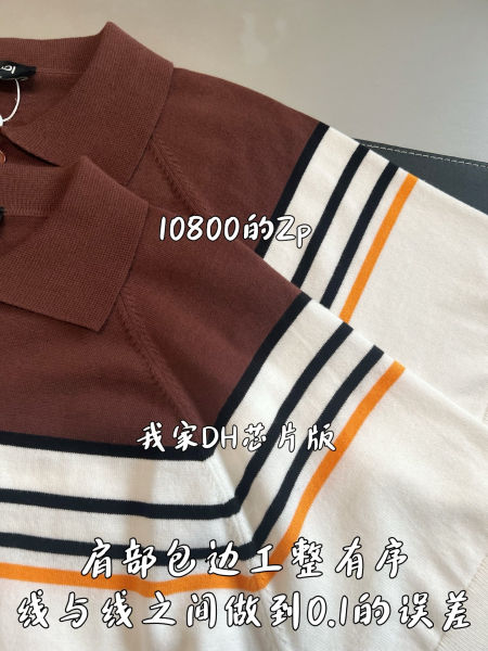 펜디 멀티컬러 스트라이프 비스코스 폴로 셔츠
