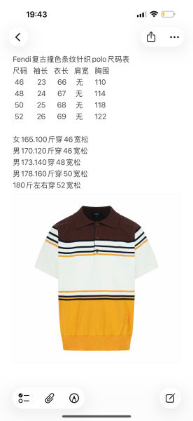 펜디 레트로 컬러 블록 스트라이프 니트 폴로 셔츠