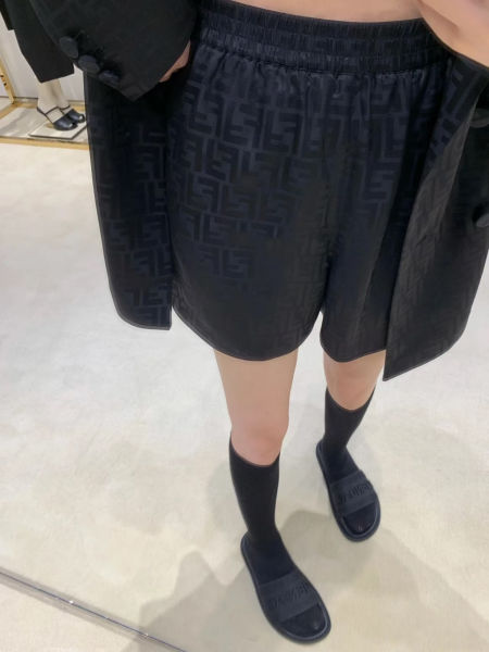 펜디 블루 더블 F 비치 쇼츠