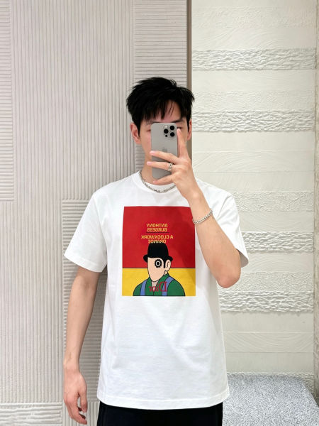 디올 북 커버 프린트 반팔티