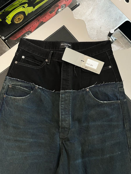 발렌시아가 컷업 배치 팬츠