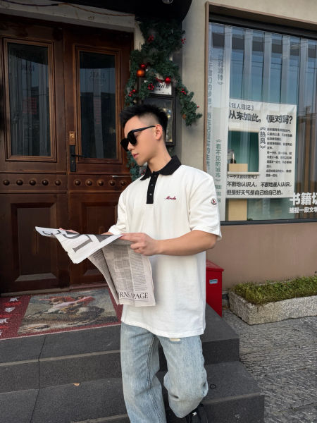 몽클레어 자수 스냅 버튼 폴로 셔츠(2color)