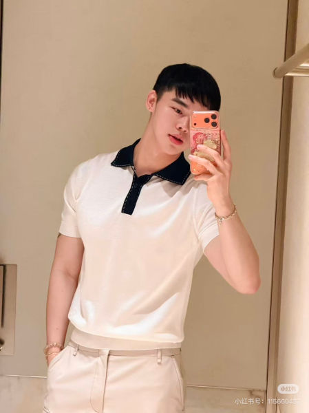 펜디 버튼다운 인타르시아 니트 폴로 셔츠
