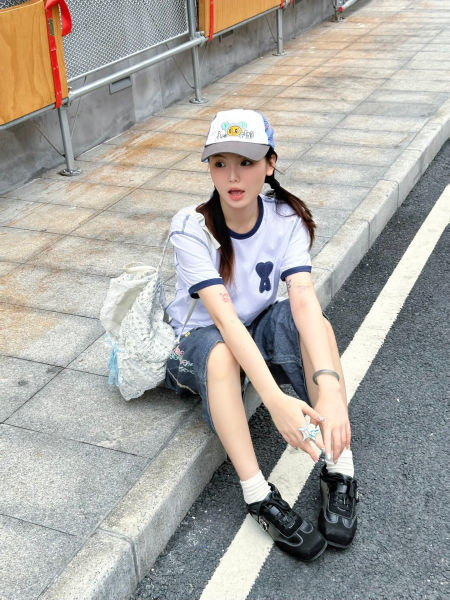 아미 파리 크로셰 하트 반팔티