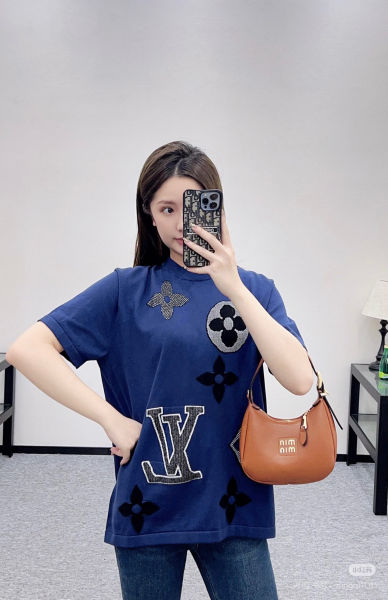 루이비통 모노그램 인타르시아 니트 반팔티