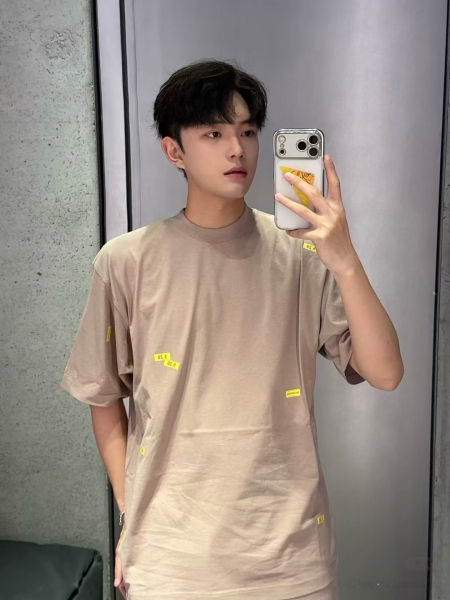발렌시아가 핑크 오버 테잎 로고 반팔티