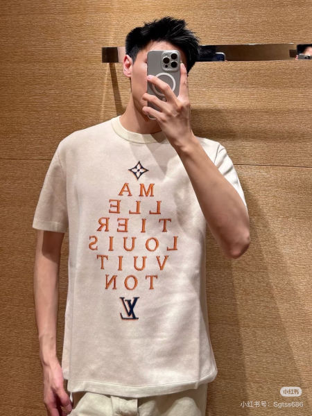 루이비통 레터 자카드 니트 반팔티