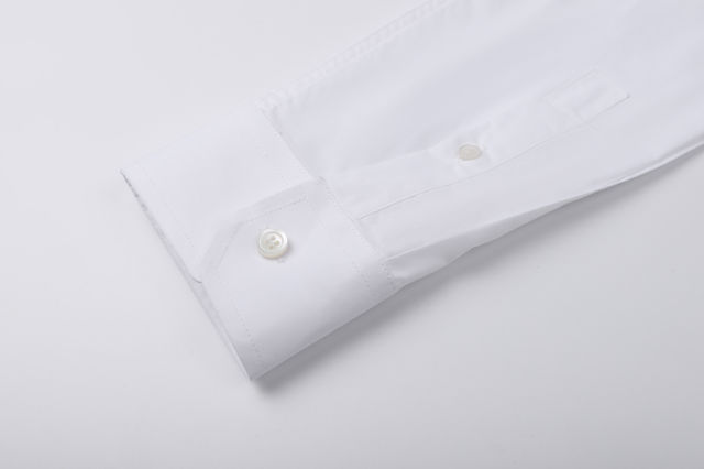 로에베 솔리드 컬러 코튼 싱글 자수 긴팔 셔츠