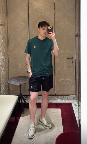 몽x레어 로고 패치 스웜 쇼츠