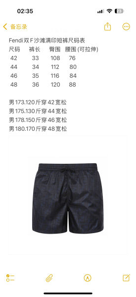 펜디 블루 더블 F 비치 쇼츠