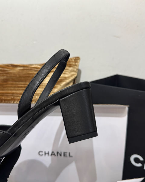 샤넬 스퀘어토 컬러블록 청키힐 샌들 6cm (4color)