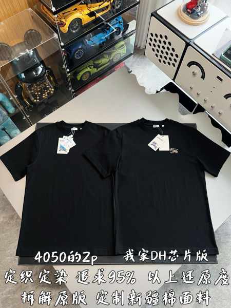 버버리 EKD 자수 로고 블랙 코튼 티셔츠(2color)