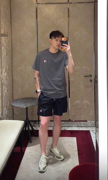 몽x레어 로고 패치 스웜 쇼츠