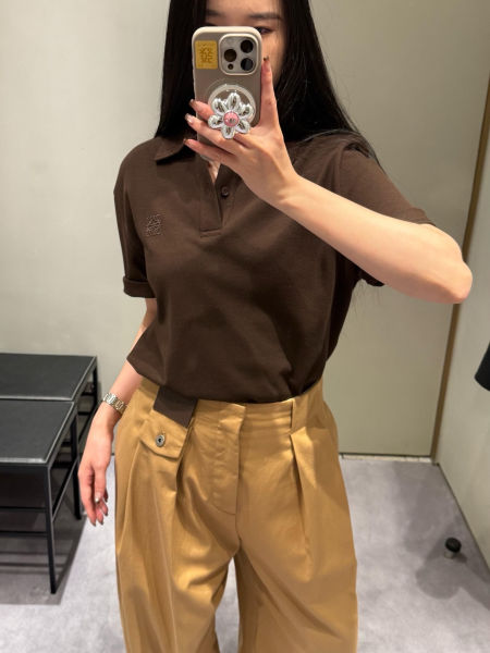 로에베 아나그램 코튼 피케 폴로 셔츠