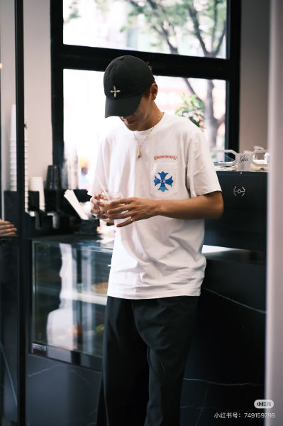 크롬하츠 블루 크로스 프린트 반팔티(2color)