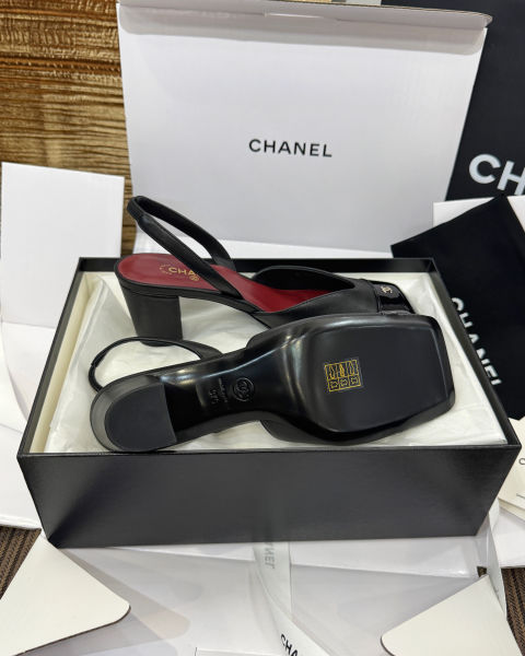 샤넬 스퀘어토 컬러블록 청키힐 샌들 6cm (4color)