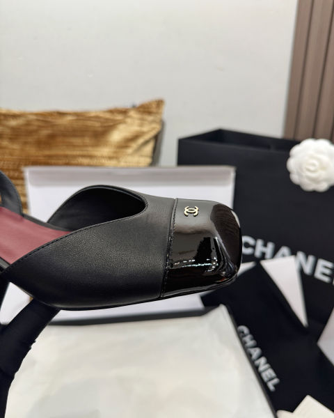샤넬 스퀘어토 컬러블록 청키힐 샌들 6cm (4color)