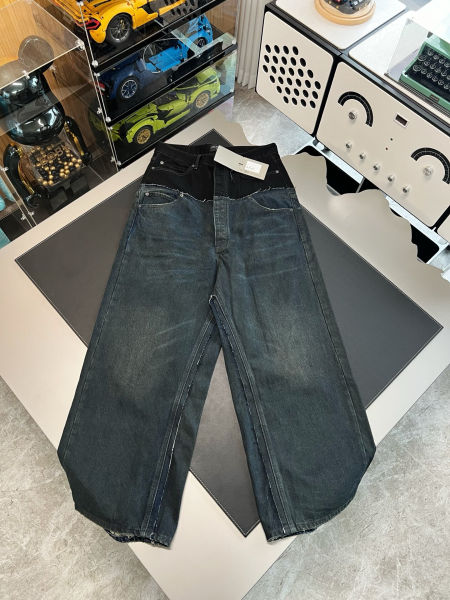 발렌시아가 컷업 배치 팬츠