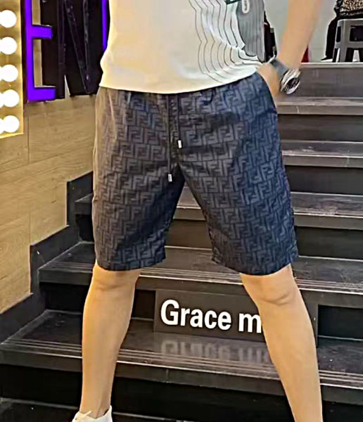 펜디 블루 더블 F 비치 쇼츠