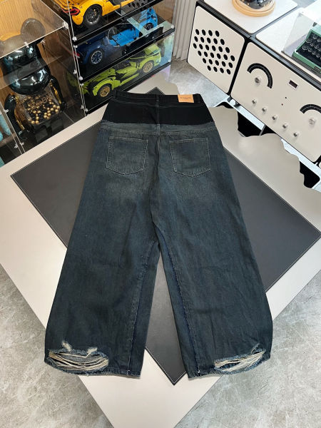 발렌시아가 컷업 배치 팬츠